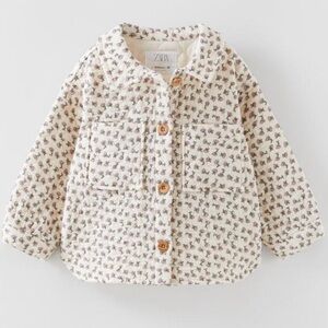 Zara Toddler Girl Quilted Floral Overshirt